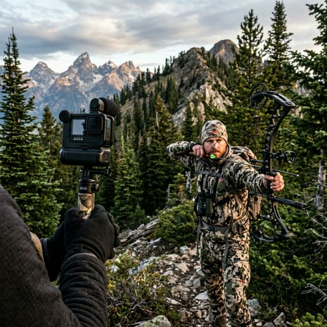 A high-end GoPro action camera setup specifically designed for elk hunting videography